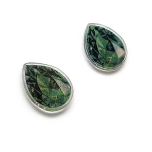 Illustrated Emerald Studs