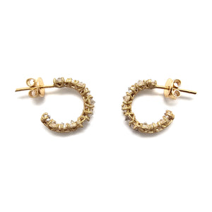 Inverted Diamond Gold Hoops