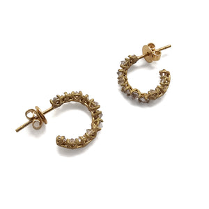 Inverted Diamond Gold Hoops