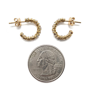 Inverted Diamond Gold Hoops