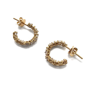 Inverted Diamond Gold Hoops