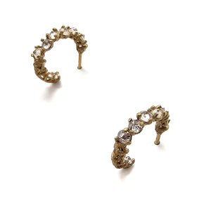 Inverted Diamond Gold Hoops