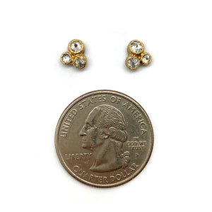 Inverted Triple Diamond Earrings-Earrings-Todd Pownell-Pistachios