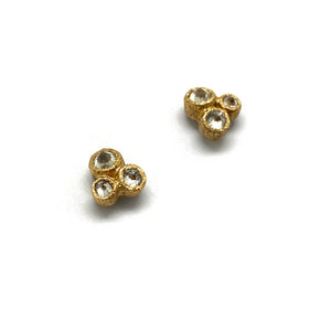 Inverted Triple Diamond Earrings-Earrings-Todd Pownell-Pistachios