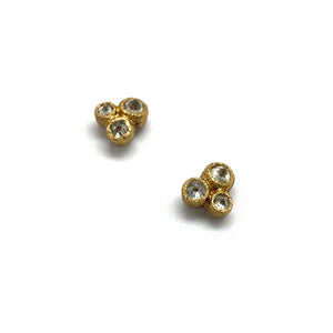 Inverted Triple Diamond Earrings-Earrings-Todd Pownell-Pistachios