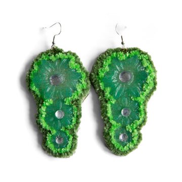 Isabelle Busnel - Green Flower Earrings