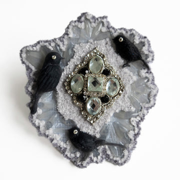 Isabelle Busnel - Grey Birds Brooch