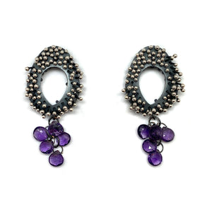 Kinetic Amethyst Earrings-Earrings-So Young Park-Pistachios