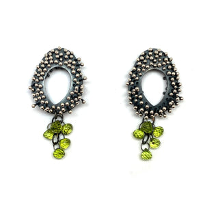 Kinetic Green Onyx Earrings-Earrings-So Young Park-Pistachios