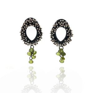 Kinetic Green Onyx Earrings-Earrings-So Young Park-Pistachios