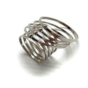 Kinetic Silver Stacked Ring-Rings-Theodora Daraklitsa-Pistachios