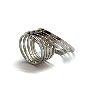 Kinetic Silver Stacked Ring-Rings-Theodora Daraklitsa-Pistachios
