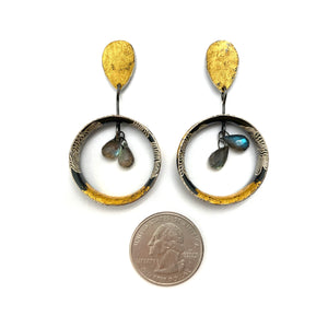 Labradorite Drop Earrings-Earrings-So Young Park-Pistachios