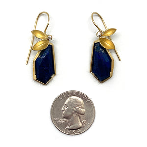 Lapis Leaf Earrings-Earrings-Liaung-Chung Yen-Pistachios
