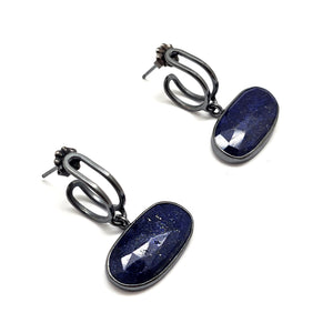 Lapis Link Hoops-Earrings-Emily Rogstad-Pistachios