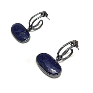 Lapis Link Hoops-Earrings-Emily Rogstad-Pistachios
