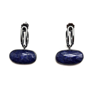 Lapis Link Hoops-Earrings-Emily Rogstad-Pistachios