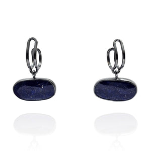 Lapis Link Hoops-Earrings-Emily Rogstad-Pistachios