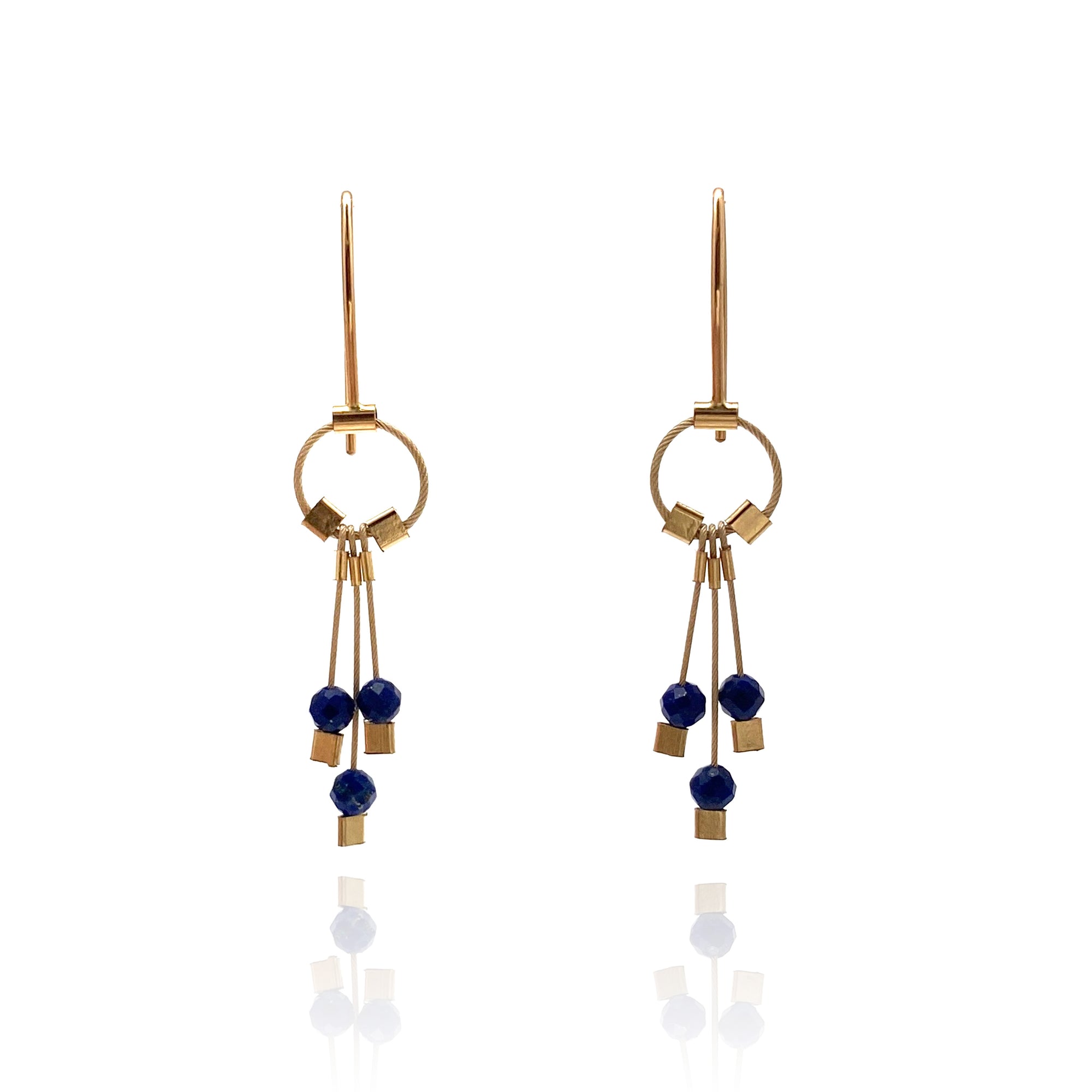 Lapis and Nylon Earrings-Earrings-Meghan Riley-Pistachios