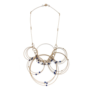 Lapis and Nylon Necklace