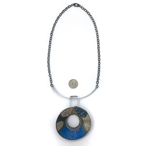 Lapis and Silver Concave Necklace-Necklaces-So Young Park-Pistachios