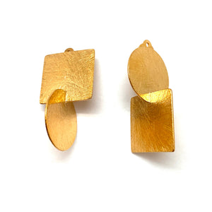 Large Axis Clip-ons - Yellow Gold Vermeil-Earrings-Heather Guidero-Pistachios