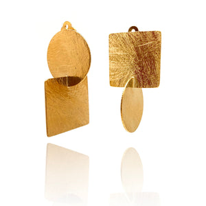 Large Axis Clip-ons - Yellow Gold Vermeil-Earrings-Heather Guidero-Pistachios