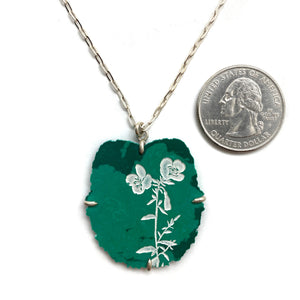 Large Floral Malachite Pendant-Necklaces-Kelly Jean Conroy-Pistachios