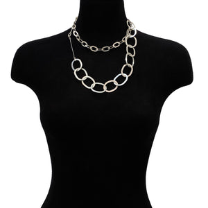 Large Open Oval Chain Link Necklace-Necklaces-Elisa Bongfeldt-Pistachios