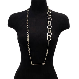 Large Open Oval Chain Link Necklace-Necklaces-Elisa Bongfeldt-Pistachios