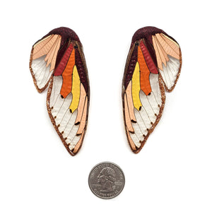 Large Orange Wing Earrings-Earrings-Märta Mattsson-Pistachios