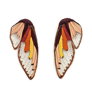 Large Orange Wing Earrings-Earrings-Märta Mattsson-Pistachios