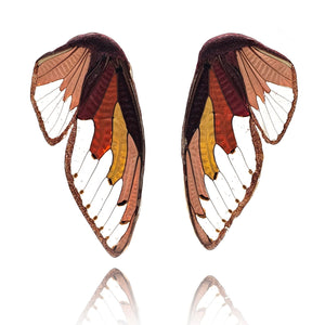 Large Orange Wing Earrings-Earrings-Märta Mattsson-Pistachios