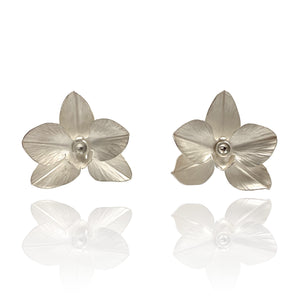 Large Orchid Stud Earrings-Earrings-Huiyu Chiu-Pistachios