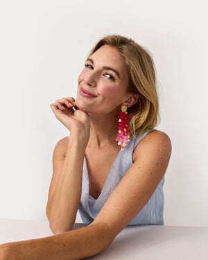Large Pink Leaf Earrings-Earrings-Eve Balashova-Pistachios