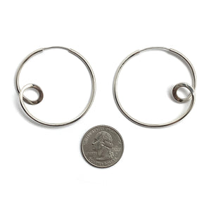 Large Silver Loop Earrings-Earrings-Claudia Vallejo-Pistachios