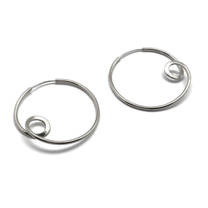 Large Silver Loop Earrings-Earrings-Claudia Vallejo-Pistachios