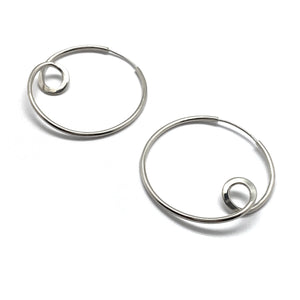 Large Silver Loop Earrings-Earrings-Claudia Vallejo-Pistachios