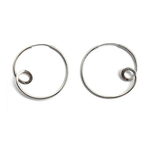 Large Silver Loop Earrings-Earrings-Claudia Vallejo-Pistachios