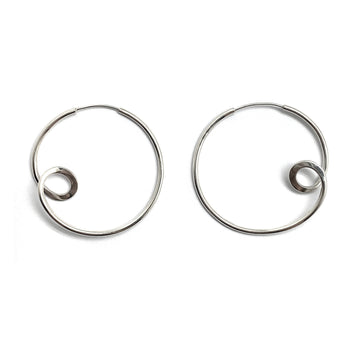 Large Silver Loop Earrings