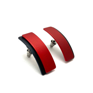 Layered Arch Earrings - Red with Black-Earrings-Ursula Muller-Pistachios