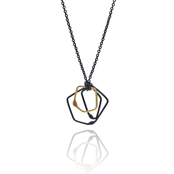 Layered Black and Gold Necklace