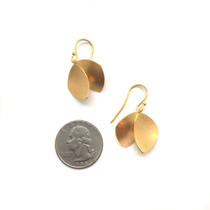 Layered Gold Leaf Drops- Small-Earrings-Oliwia Kuczynska-Pistachios
