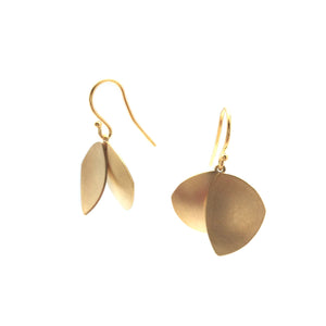 Layered Gold Leaf Drops- Small-Earrings-Oliwia Kuczynska-Pistachios