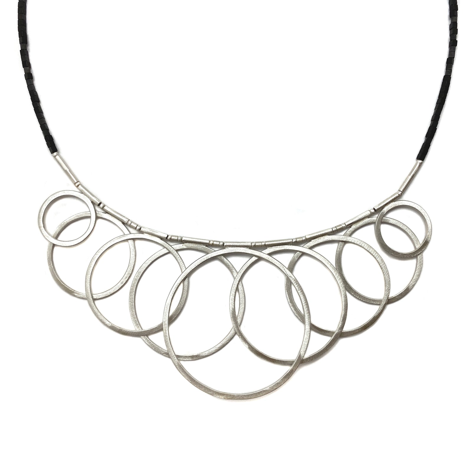 Layered Loop Silver Necklace-Necklaces-Iza Design-Pistachios