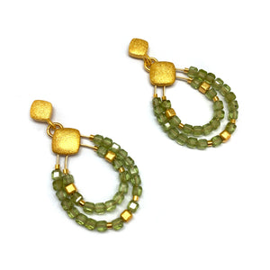 Layered Peridot Earrings-Earrings-Bernd Wolf-Pistachios