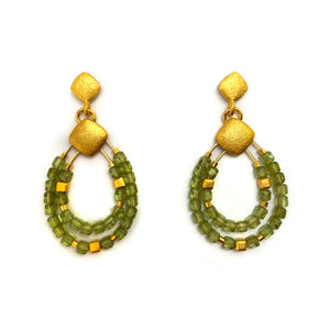 Layered Peridot Earrings-Earrings-Bernd Wolf-Pistachios