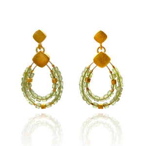 Layered Peridot Earrings-Earrings-Bernd Wolf-Pistachios