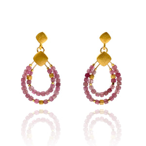 Layered Tourmaline Earrings-Earrings-Bernd Wolf-Pistachios