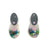 Light Pink and Grey Layered Oval Earrings-Earrings-Asami Watanabe-Pistachios